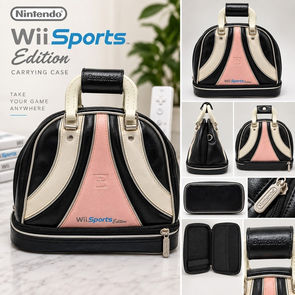 Brunswick Nintendo Wii Sports Edition Bowling Bag Carry Case Pink Black White